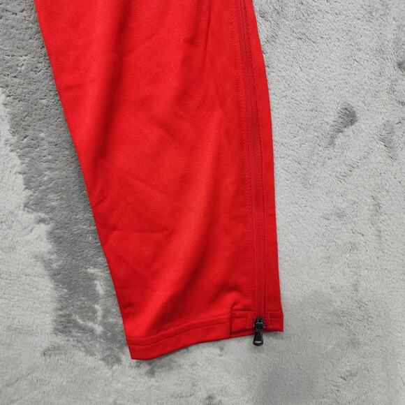 NEW Under Armour Pants Womens S Red White UA Knit Warm Up Team Zip Ankle Gym - Picture 5 of 16